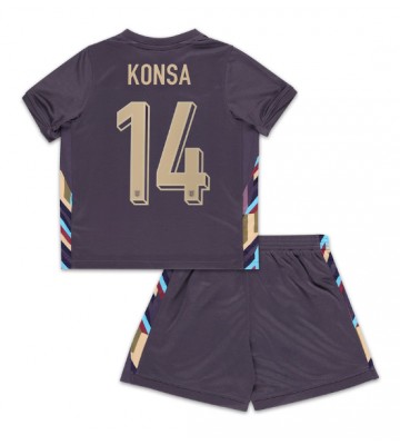 England Ezri Konsa #14 Borta Kläder Barn EM 2024 Kortärmad (+ Korta byxor)